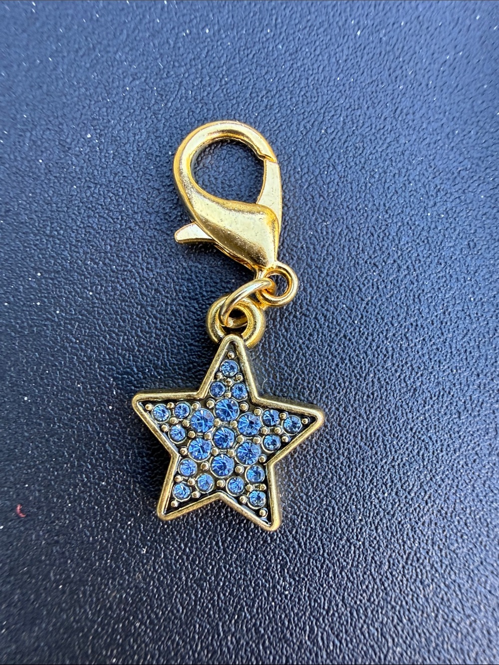 Coach Gold Star Charm with Blue Crystals